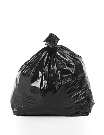 Full Tied Trash Bag On White Background Stock Photo - Download Image ...