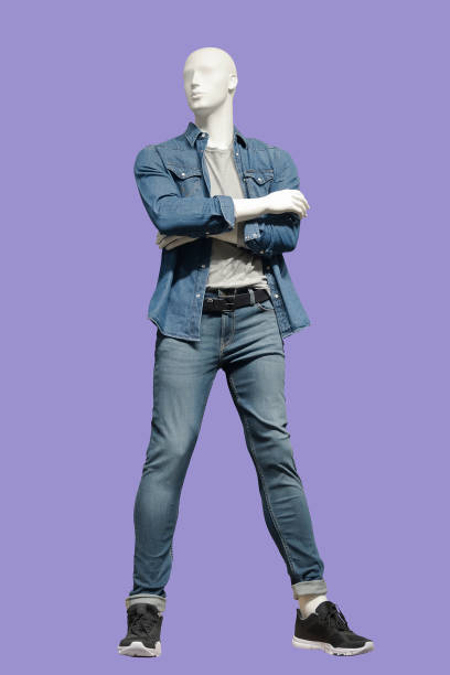 Full-length male mannequin. Full-length male mannequin dressed in casual clothes, isolated.  No brand names or copyright objects. mannequin stock pictures, royalty-free photos & images