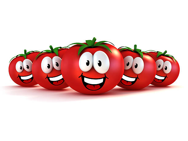 funny cartoon tomatoes funny cartoon tomatoes tomato cartoon stock pictures, royalty-free photos & images
