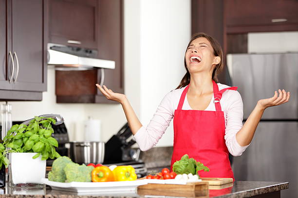 Funny cooking image stock photo