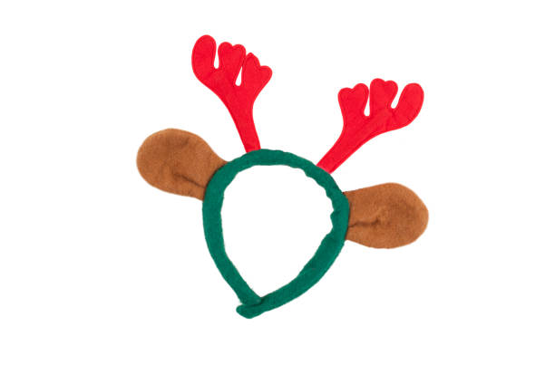 funny reindeer antlers and ears diadem headband for christmas stock photo