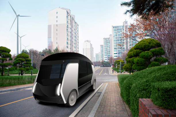 未来型自律バス - 自動運転 ストックフォトと画像