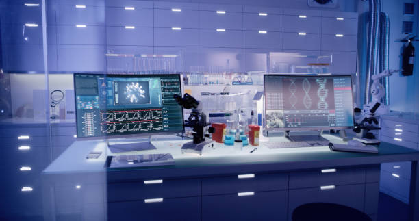 未来的な実験室装置 - 脳波走査研究 - 研究所 ストックフォトと画像