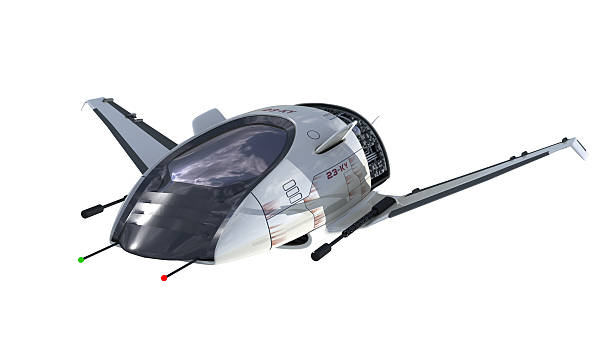 Futuristic military spacecraft 3D rendering of military drone or alien spacecraft for science fiction interstellar space travel or futuristic fantasy war games, with the clipping path included in the file. spaceship stock pictures, royalty-free photos & images