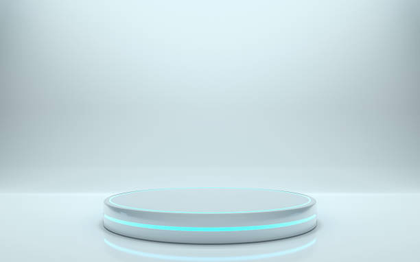 Futuristic pedestal Futuristic pedestal for display, Platform for design, Blank podium for product. 3d rendering - Illustration headquarters stock pictures, royalty-free photos & images