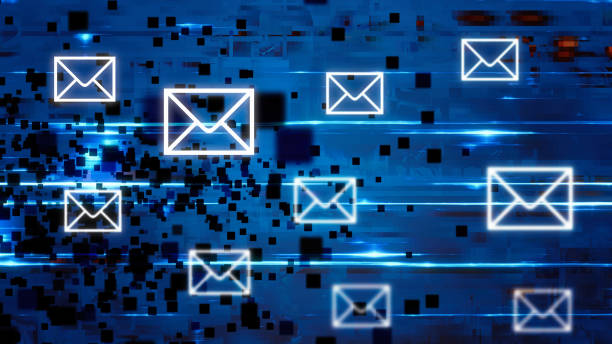 Futuristic Secure Mail Connections Backgrounds stock photo