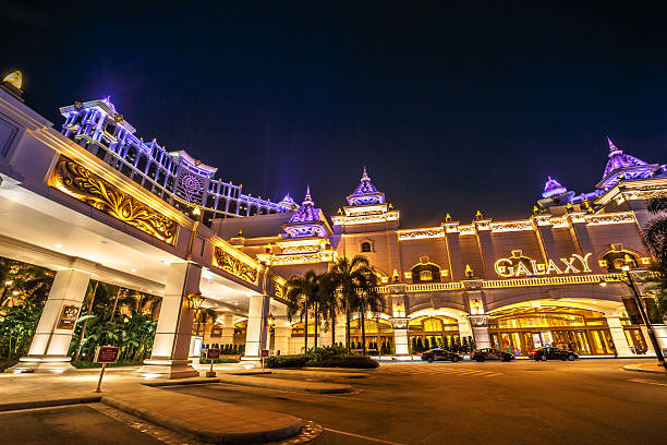 Galaxy Macau Casino Macau, China - December 8, 2016: night view of Galaxy Macau Resort Hotel Casino in Cotai Strip. Macau is the gambling capital of Asia and is visited by over 25 million people every year. cotai strip stock pictures, royalty-free photos & images