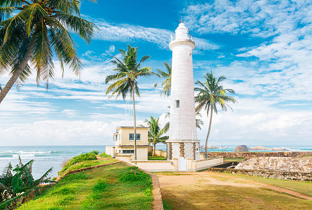 Galle Fort Lighthouse, Sri Lanka Galle Fort Lighthouse, Sri Lanka. Blue sky with clouds on the background. Shot with Canon 5D mk III sri lanka stock pictures, royalty-free photos & images