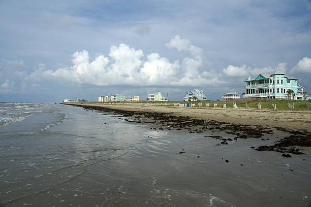 Galveston beach stock photo