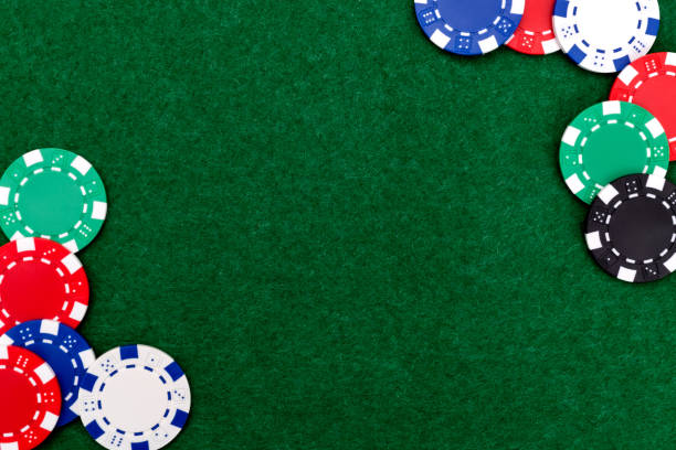 Gambling chips on the table stock photo