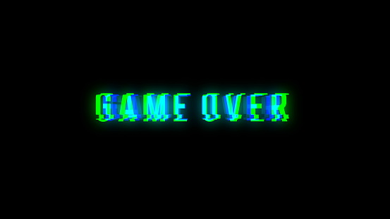 Game Over Text With Bad Signal Glitch Effect Stock Photo Game Over Text With Bad Signal Glitch Effect Stock Photo