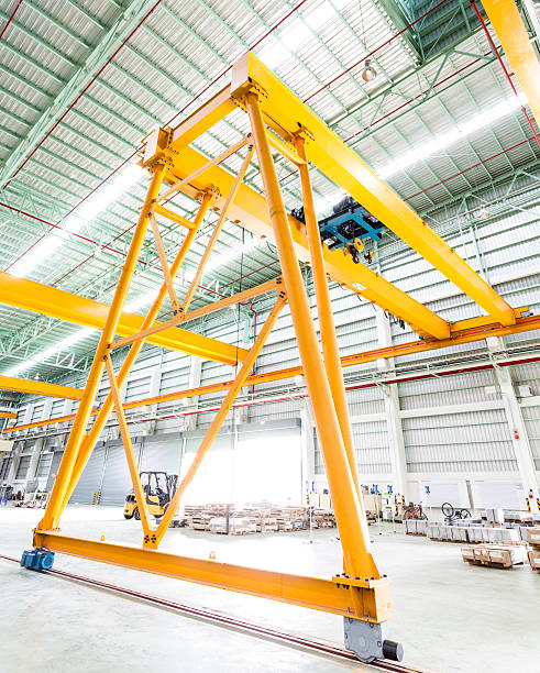 Gantry crane in factory stock photo