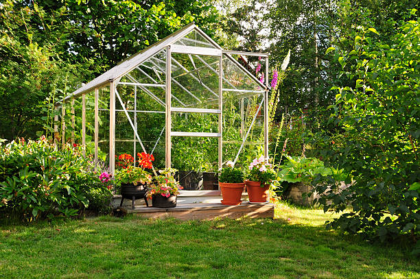 Garden greenhouse A green house full of flowers and plants greenhouse stock pictures, royalty-free photos & images
