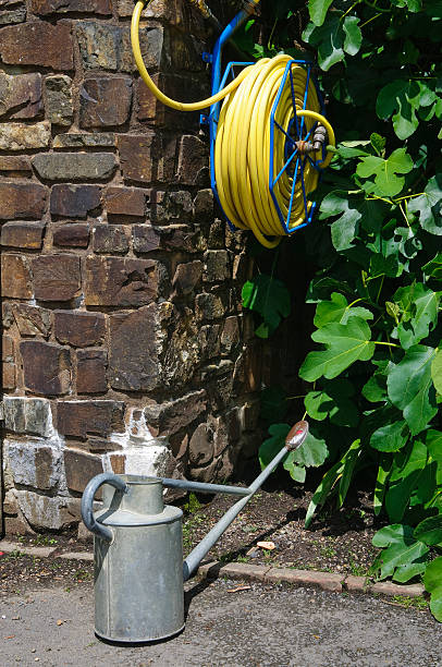 Garden watering equipment stock photo
