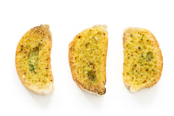 Garlic bread on isolated white background Garlic bread garlic bread stock pictures, royalty-free photos & images