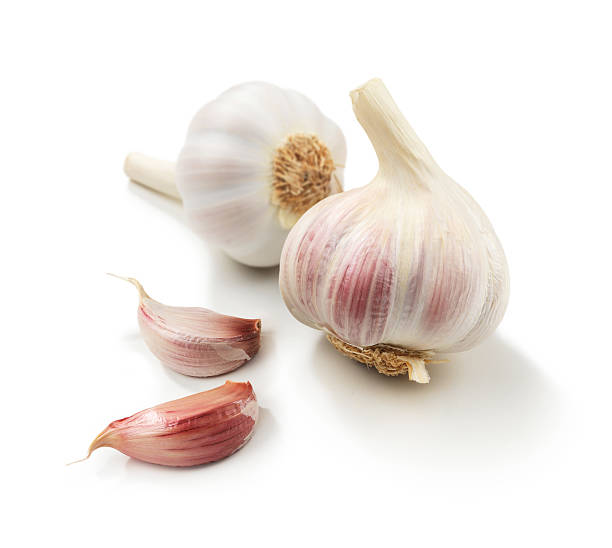 Garlic + pieces stock photo