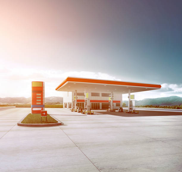 gas station stock photo