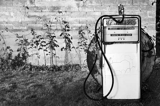 Gasoline pump Black and White stock photo