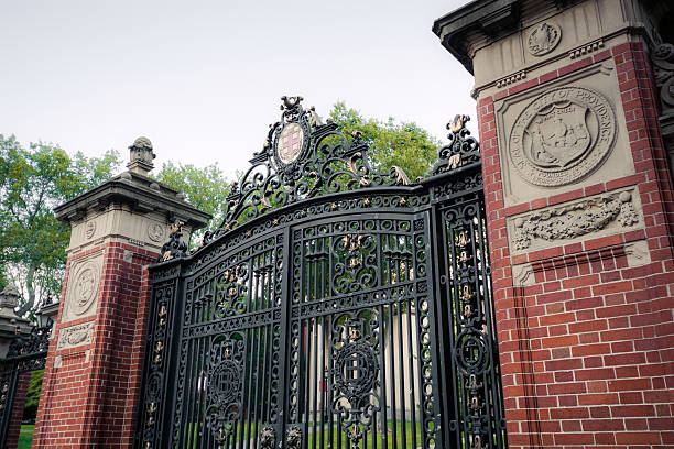 Gate at entrance to Brown University in Providence, Rhode Island stock photo