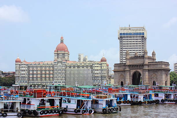 Gateway of India and Taj hotel in Mumbai, India stock photo