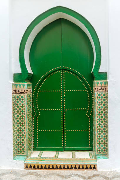 Gateway to the Moroccan mosque stock photo