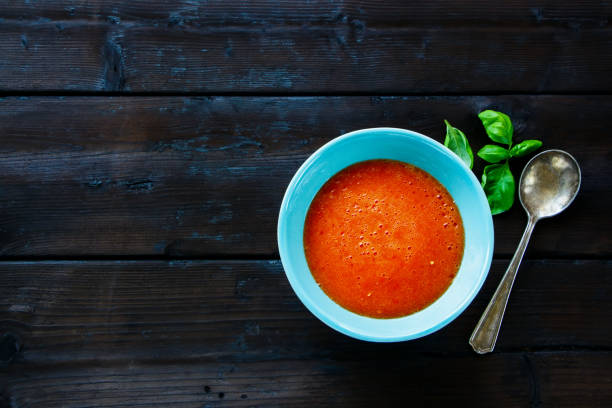 Gazpacho Tomato soup stock photo