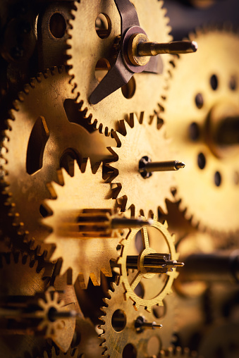 Vintage gears and cogs macro