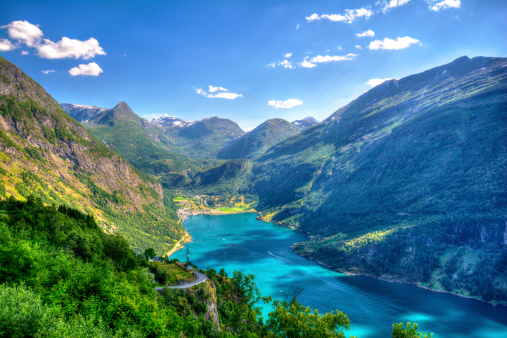 The beautiful scenics of norwegian Geirangerfjord.
