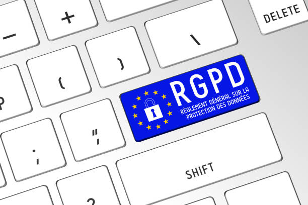 RGPD (French)/ GDPR (English) - General Data Protection Regulation stock photo
