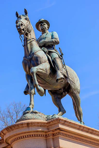 general winfield scott hancock statue civil war memorial washington dc - horse tack bildbanksfoton och bilder