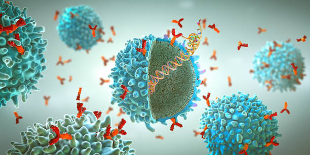 Genetically engineered chimeric antigen receptor immune cell with implanted gene strand - 3d illustration stock photo