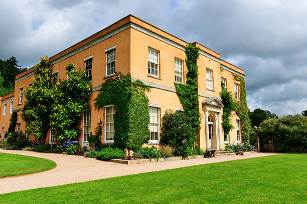 Georgian mansion in Devon, England stock photo