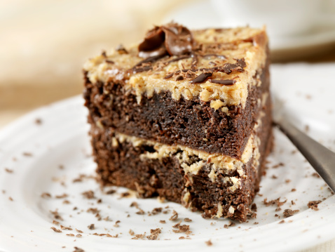 German Chocolate Cake with a Coconut Icing-Photographed on Hasselblad H1-22mb Camera