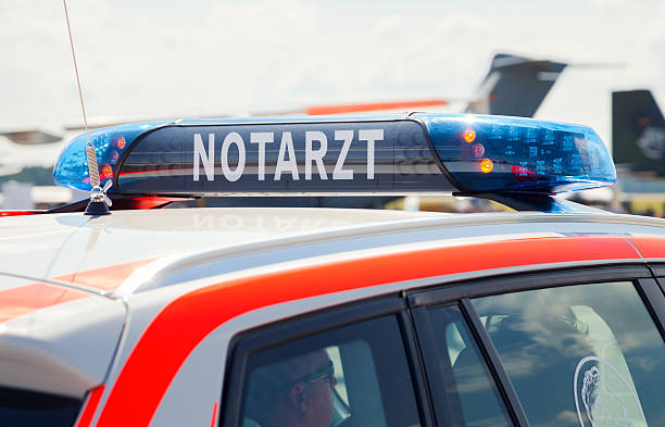 german Notarzt, emergency doctor car stock photo