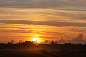 istock Germany, Lower Saxony, East Frisia, evening sky / sunset at Emden. 1159012729
