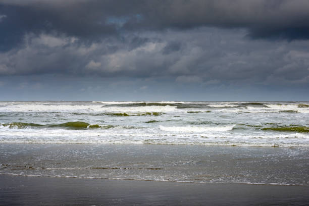 germany, stormy north sea. - sturm imagens e fotografias de stock
