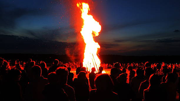 Germany-Bavaria. Customs and tradition. Johanis fire at Saint John's Eve stock photo
