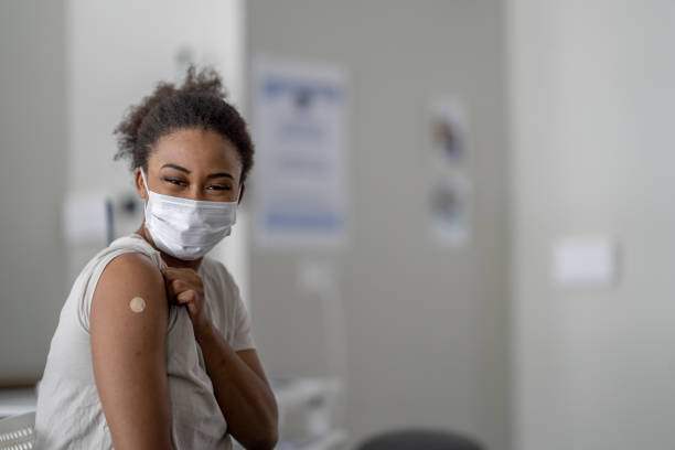 Getting vaccinated stock photo