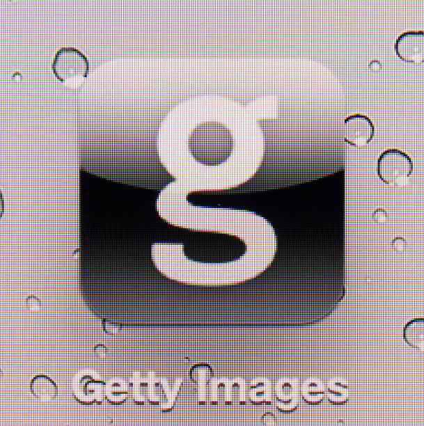 Getty Images Donets'k, Ukraine - July 07, 2012: Close-up of the Getty Images application icon on the screen of the "The new Ipad". getty images stock pictures, royalty-free photos & images