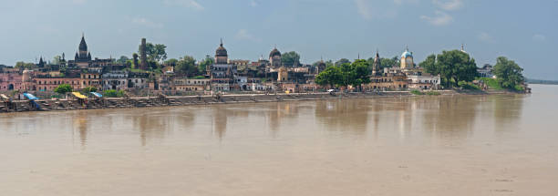 Ghat at Ayodhya on Holi Saryu river 01-sep-2008 Ghat at Ayodhya on Holi Saryu river Uttar Pradesh INDIA ayodhya stock pictures, royalty-free photos & images