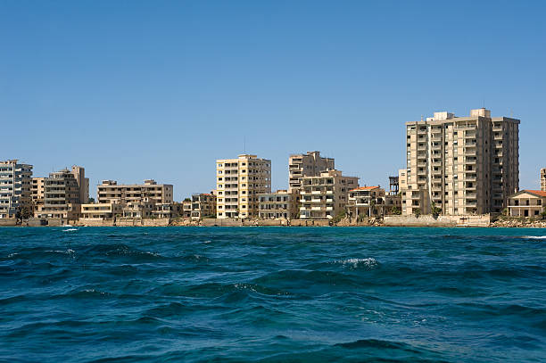 ghost town in Northern Cyprus deserted town Varosha in Northern Cyprus varosha cyprus stock pictures, royalty-free photos & images