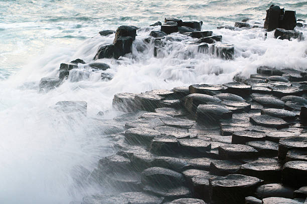 Giant's causeway - tourist site in Northern Irland stock photo