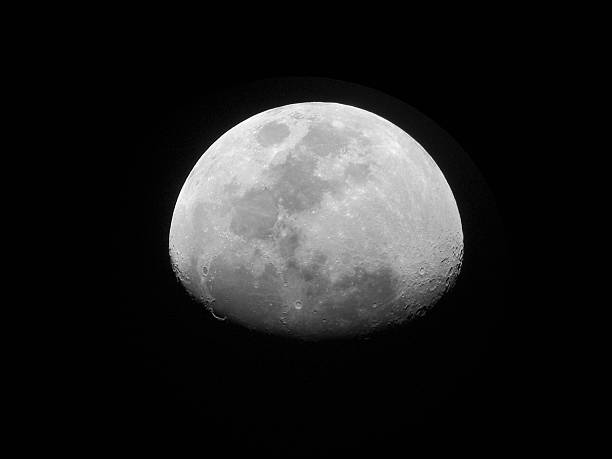 Gibbous Moon stock photo