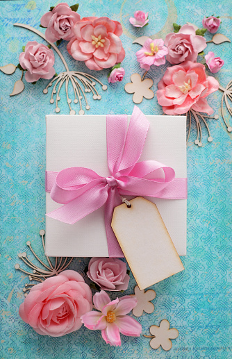 Gift And Flowers Stock Photo - Download Image Now - iStock