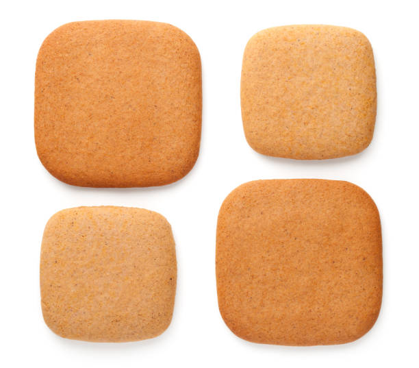 lebkuchen-cookies in form von quadraten - lebkuchen stock-fotos und bilder