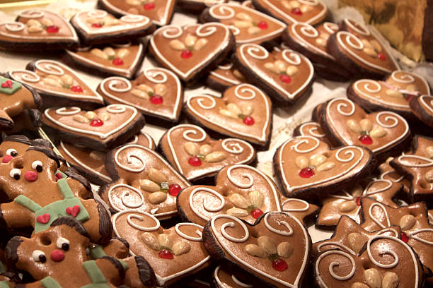 Gingerbread Hearts stock photo