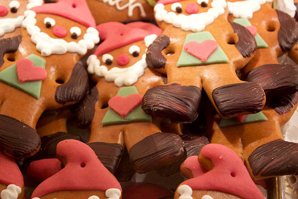 Gingerbread Santa Clauses stock photo