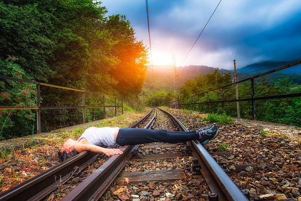 Lonely Railroad Tracks Stock Photos, Pictures & Royalty 