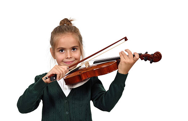 girl with a violin stock photo