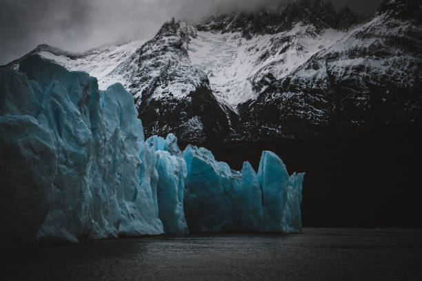 Glacier Ice in Chile Patagonia stock photo